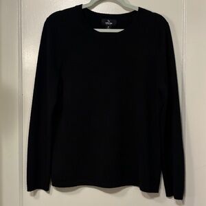 LANDS END 100% Cashmere Black Crew Neck Sweater, Sz M, Excellent Condition